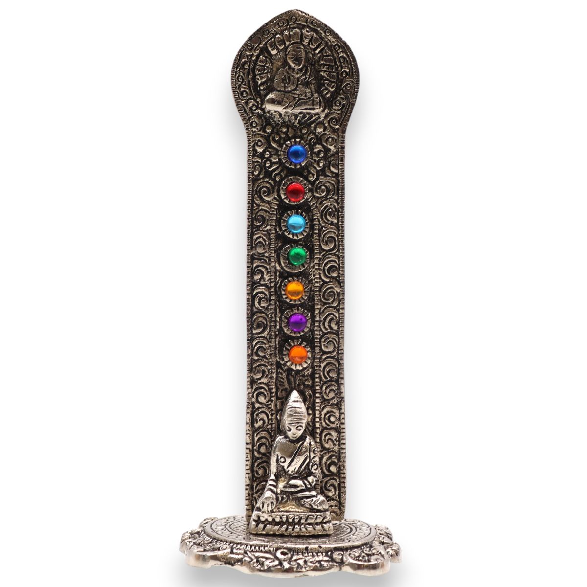 Porta-incenso Buda Torre 7 Chakras 16x6x7 cm