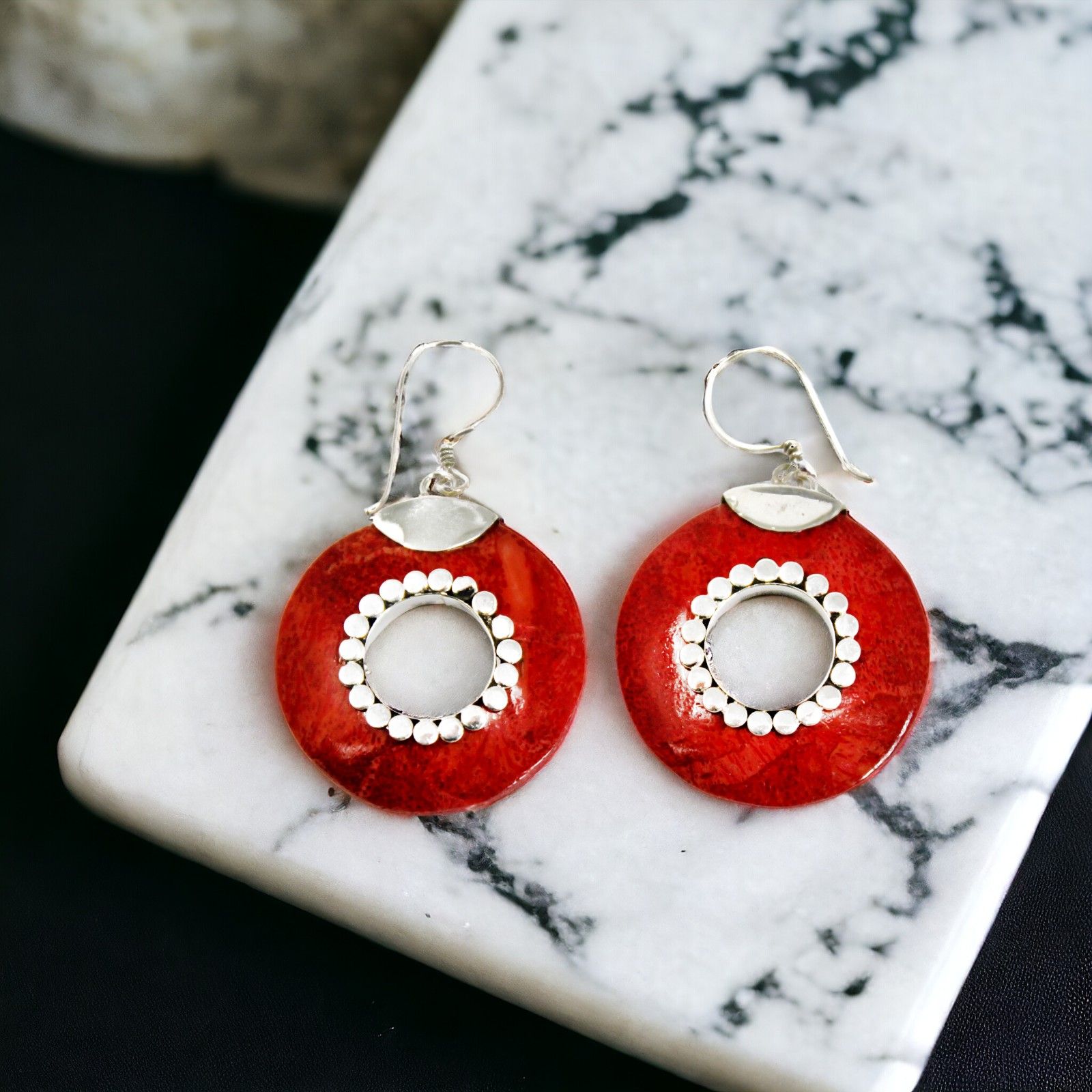 925 Silver "Coral" Earrings