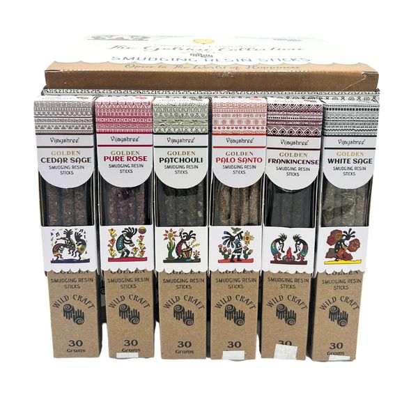 30гр Златни Опушващи Пръчици от Смола - Презентационен Комплект