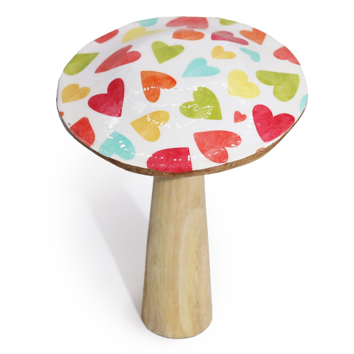 Cogumelo Grande - 20 cm - Corações Pastel