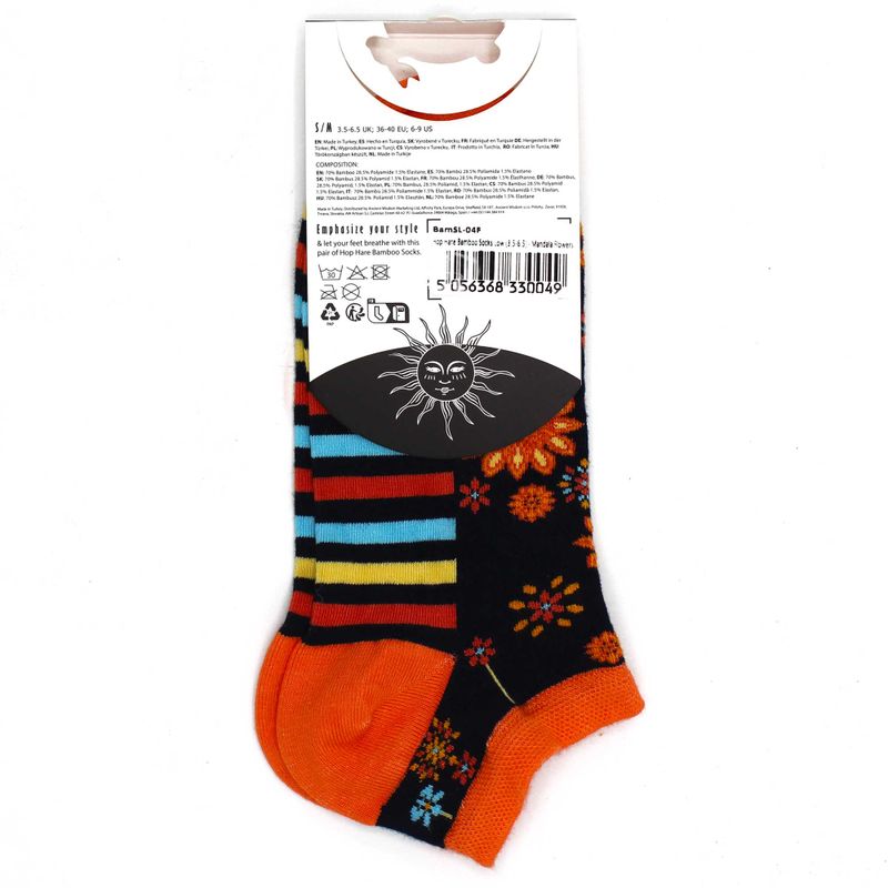 S/M Hop Hare Bambusové Ponožky - Nízké (36-40) - Mandala Květy