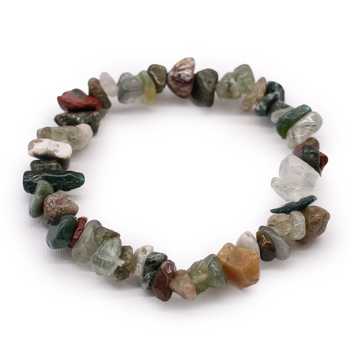Pulseira Fragmentos de Pedras Preciosas - Ágata musgo