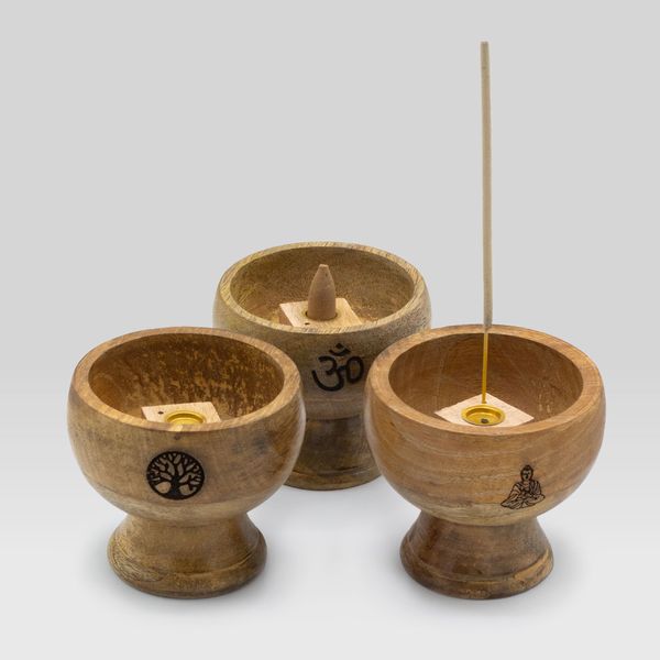 Grand Bol Rituel Porte-cône d'Encens 11x6 cm - Bouddha