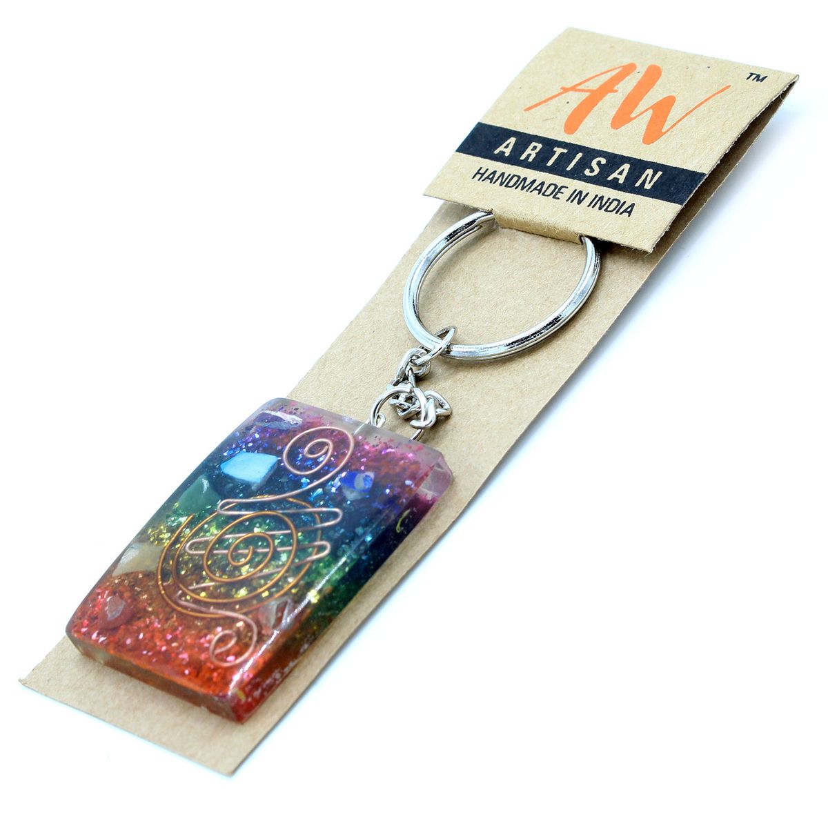 Porta-chaves Orgonite Poder - Proteção Doméstica Cobre e Chakra