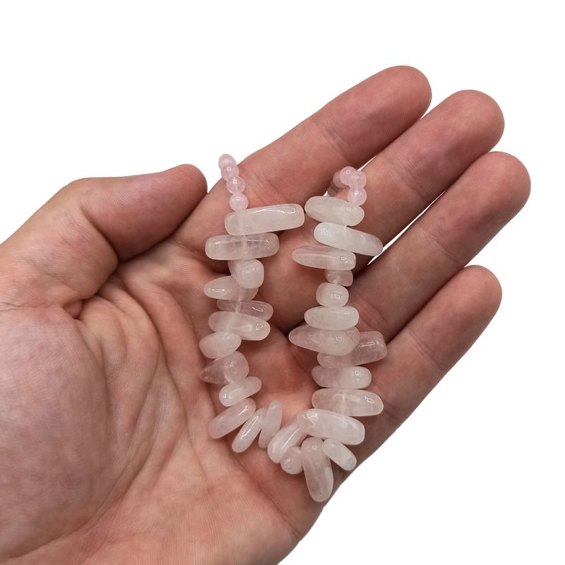 Collier de Gemmes Longues - Quartz Rose
