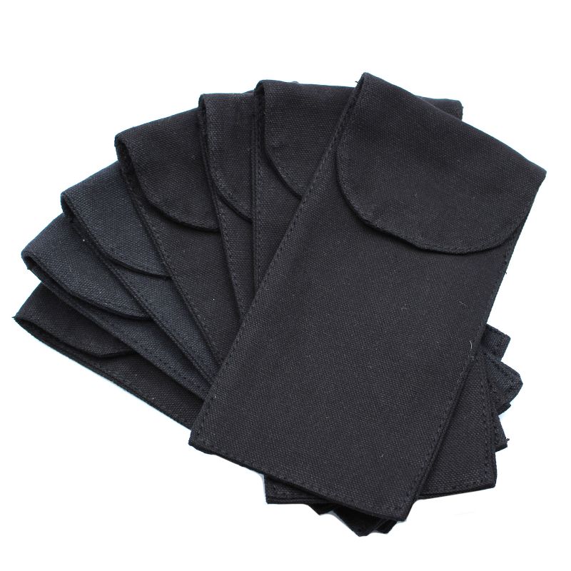 Pochette en Coton pour Rouleau de Masage Facial 10oz - Noir 9x19xm