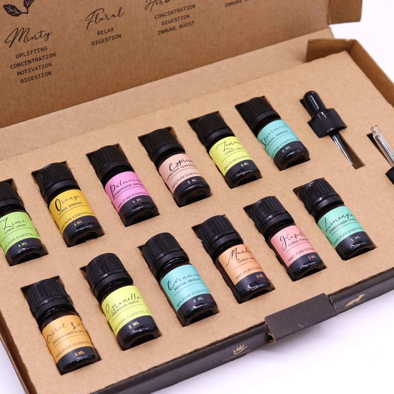 Coffret d'huiles essentielles pour l'aromathérapie - Été