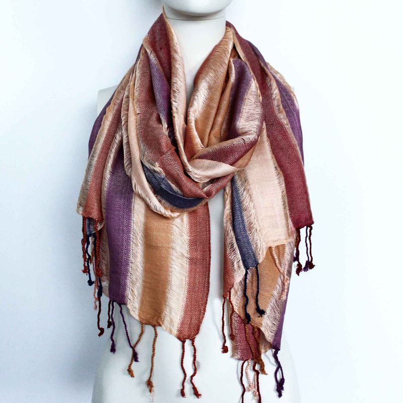 Grands Foulards Boho indiens - 28x72cm - Verts Aléatoires