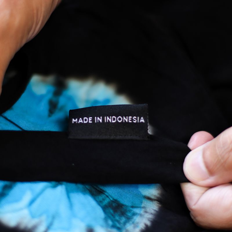 Pantalones de estilo japonés para estar en casa - negro y azul - L