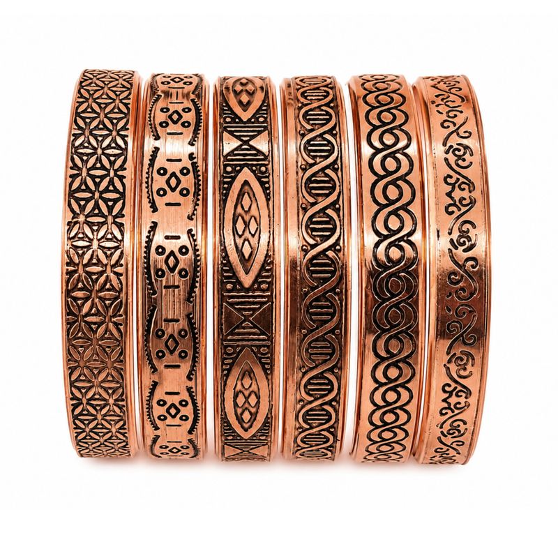 Armband i solid koppar Nomad Energy Collection graveringar (blandade)