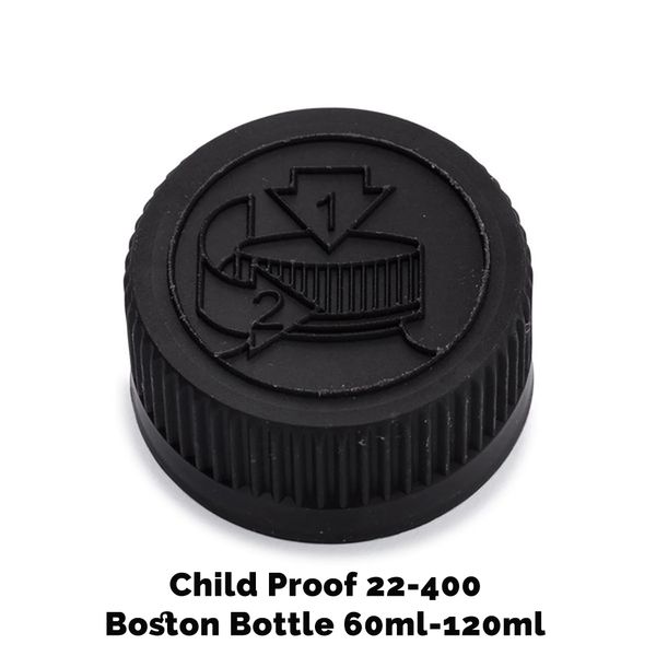 Čep za Jantarnu Boston Bocu CR 22mm (120ml) – Crna Plastična