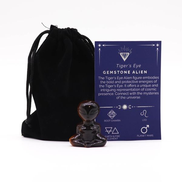 Alien de Pedras Preciosas - Olho de Tigre - 40x30x15mm