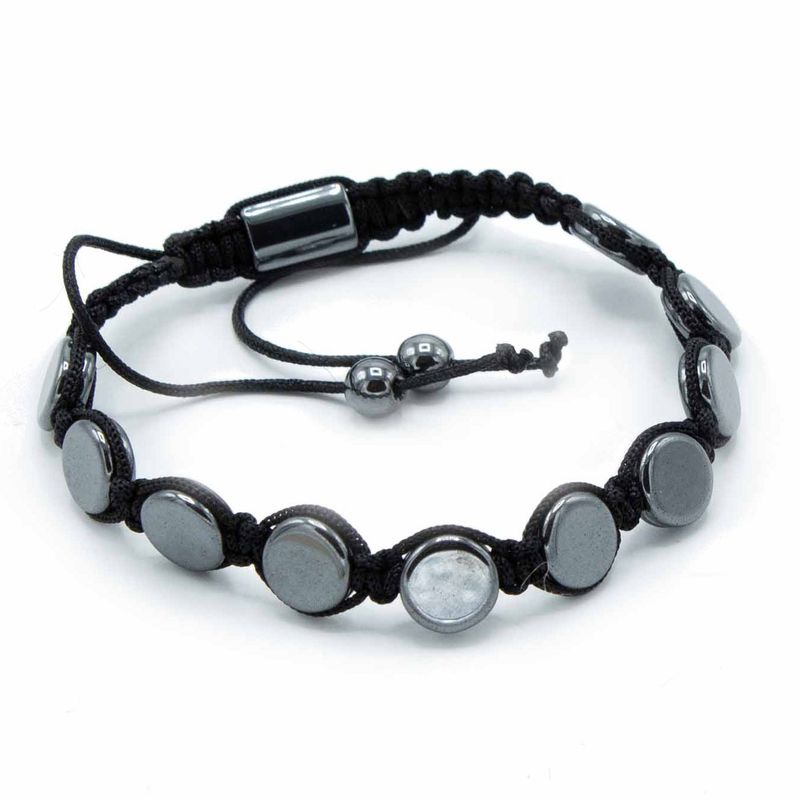 Bracelets Shamballa Hématite Magnétique - Plats Ronds