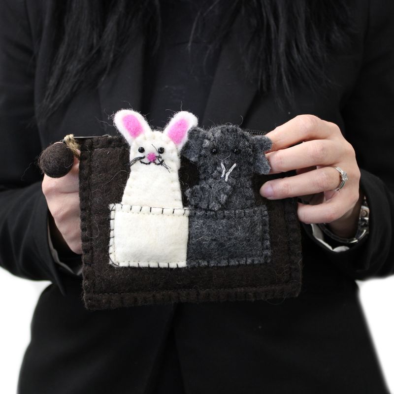 Pochette avec marionnettes à doigt - Eléphant et Souris