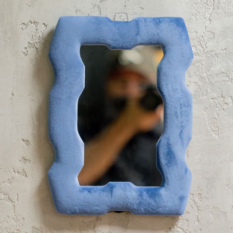 Soft Squiggly Mirror - Chunky Frame- Royal Blue