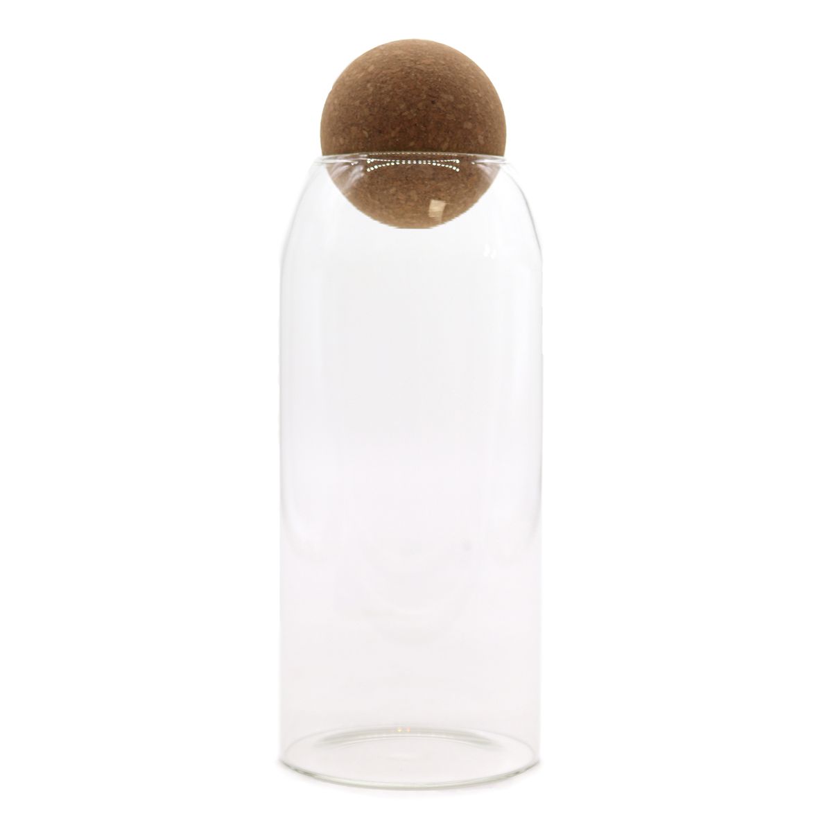 Frasco de vidro Cottage com bola de cortiça - Transparente - 20 cm
