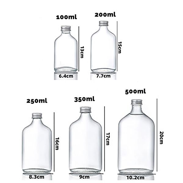 500ml Klar Glasflaska med Aluminiumlock
