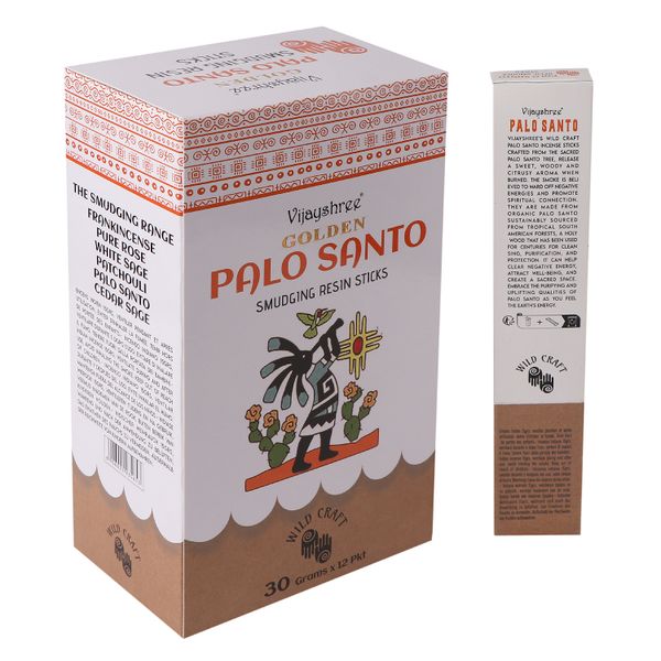 Varillas de resina para difuminar Palo Santo dorado de 30 g (6 unidades)