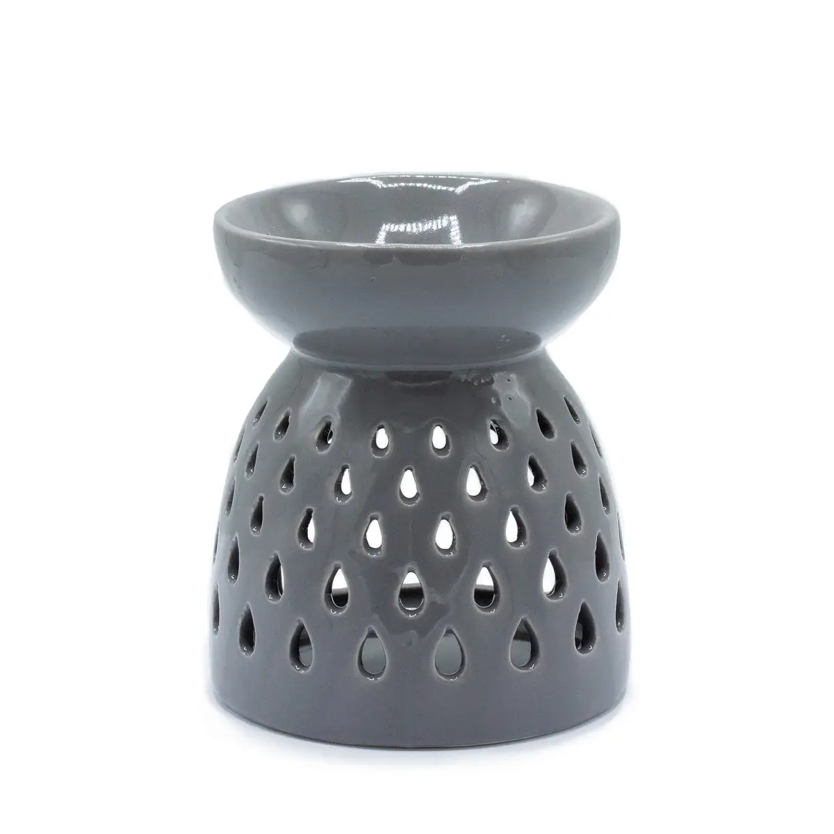 Classic Oil Burner - Teardrops Cutout - Grey — Incense Burners · GlowDuty apothecary
