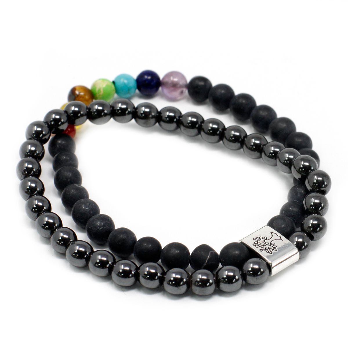 Pulseira de Pedras Preciosas Magnéticas - Chakra Pedra Preta