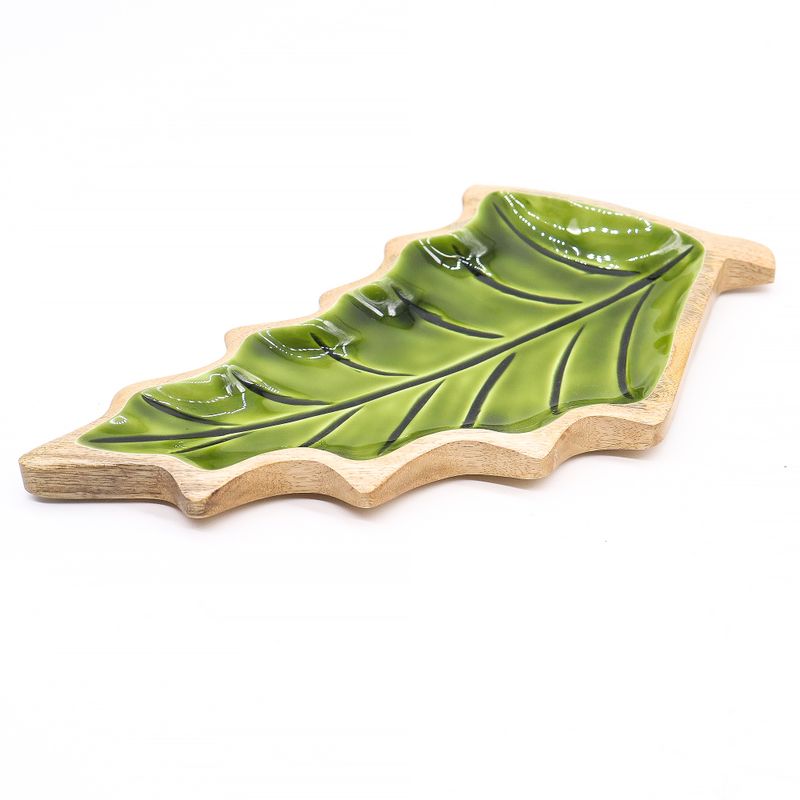 Lost in the Forest -  Enamel Leaf Wooden Bowl
