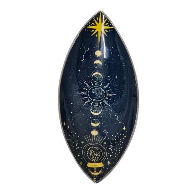 Porta-Incenso Esmaltado – Madeira de Manga - Fases da Lua do Zodíaco