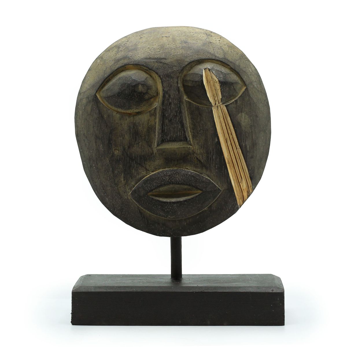 Máscara Decorativa Tribal de Timor - Antiga 27x20 cm