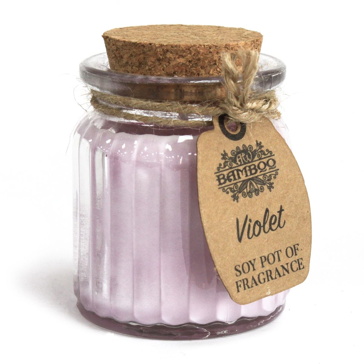 Vela de cera de soja em frasco - Violeta