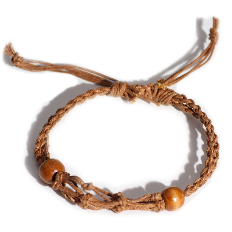 Bracelet en cordon pour  pierres précieuses 20-28 cm/7,8-11 pouces - Marron