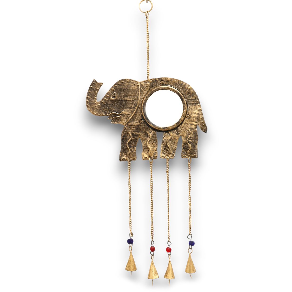 Sinos Indianos Elefante Grandes - Espelho 4 Sinos - 24x60cm
