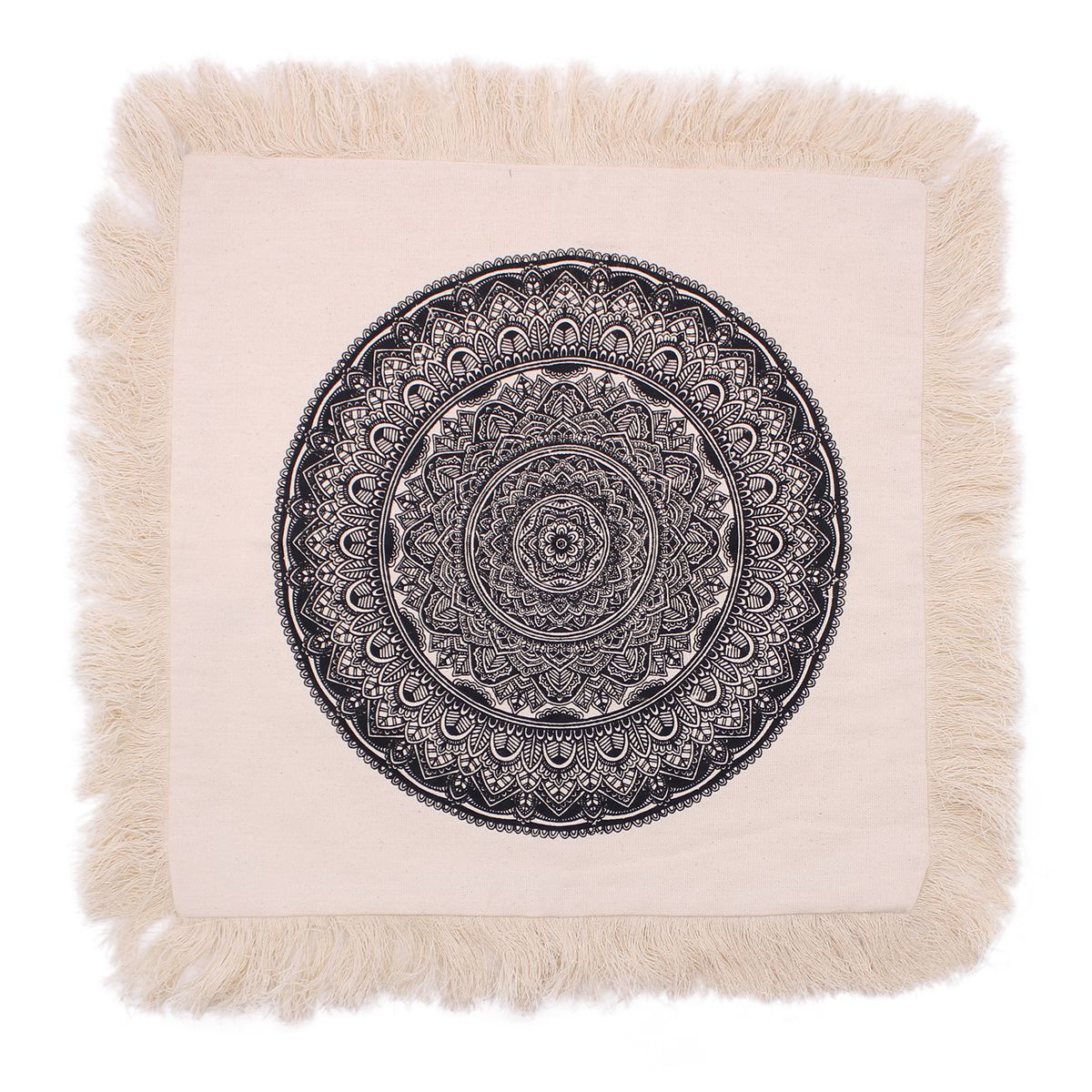 Almofada Mandala Tradicional - 45x45 cm - preto