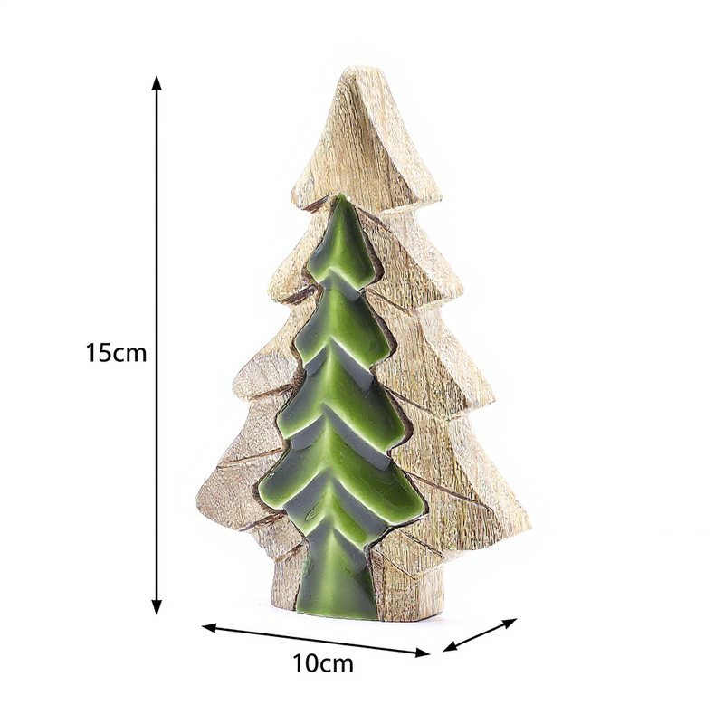 Perdido en el Bosque - Decoración de madera con un pequeño árbol dentro de un árbol - 15x10 cm