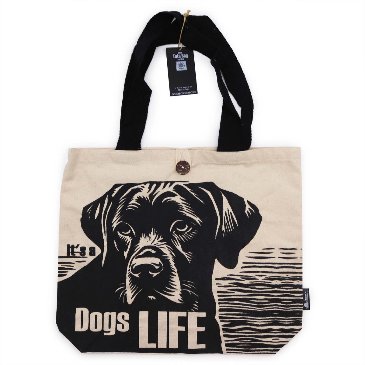 Mala Básica Icónica - É a vida dum cão - Branco 10 oz (36 x 43 x 10 cm)