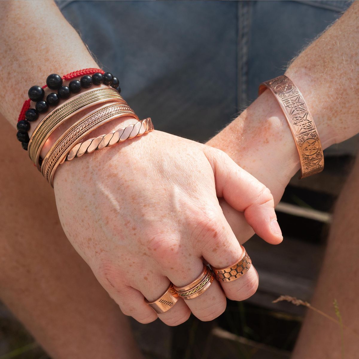 Pulseiras e Anéis de Cobre