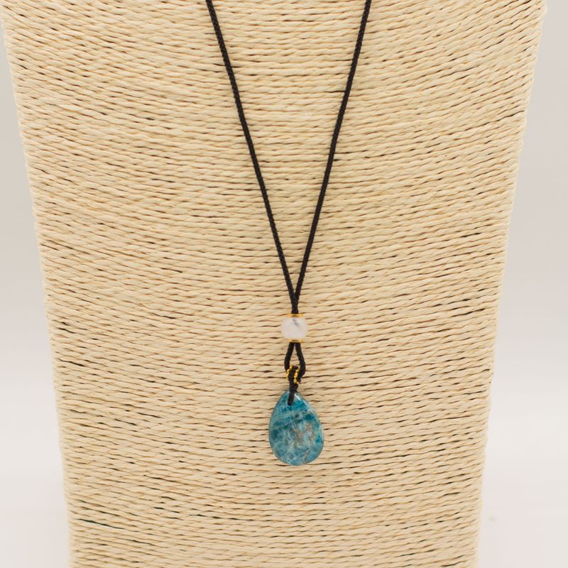 Cord Necklace Gemstone Pendants - Howlite Teardrop