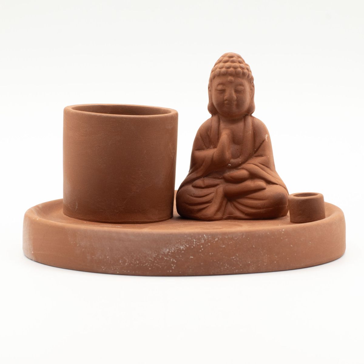 Prato de incenso de Buda multiusos - Estilo terracota natural