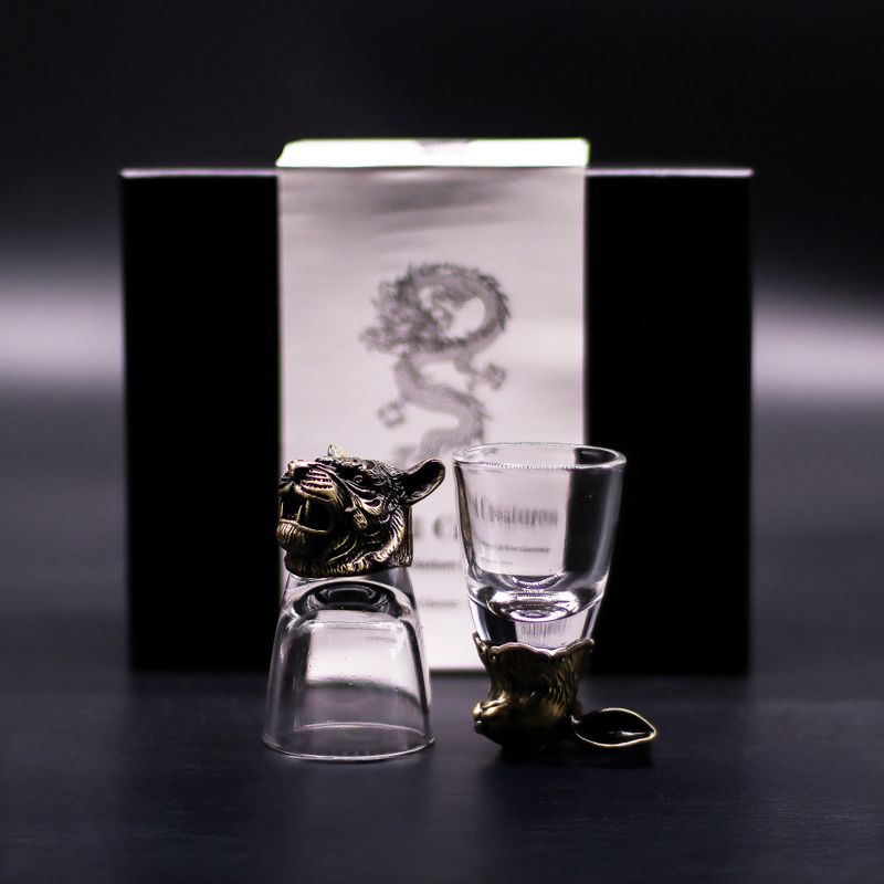 Gift Set of 6 Bottom Up Shot Glasses (50ml) - Mystical Creatures