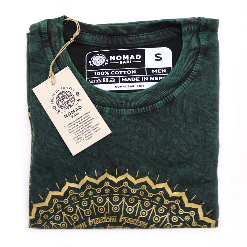 T-shirt Délavé - Mandala - Vert