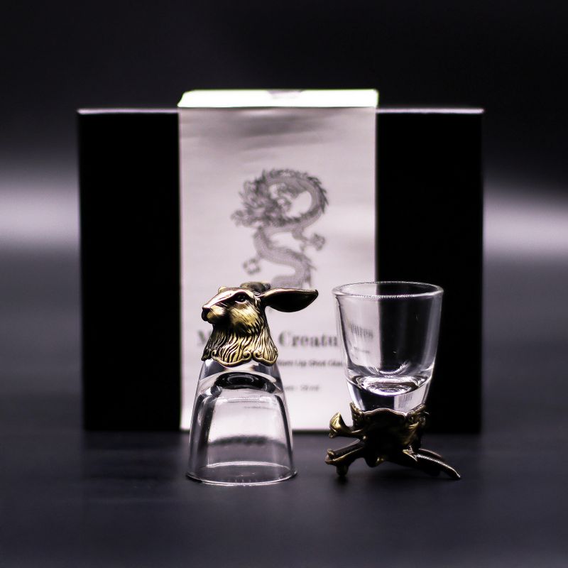 Gift Set of 6 Bottom Up Shot Glasses (50ml) - Mystical Creatures