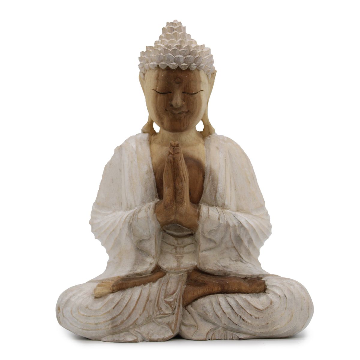 Estátua de Buda caiada - 30 cm Boas-vindas