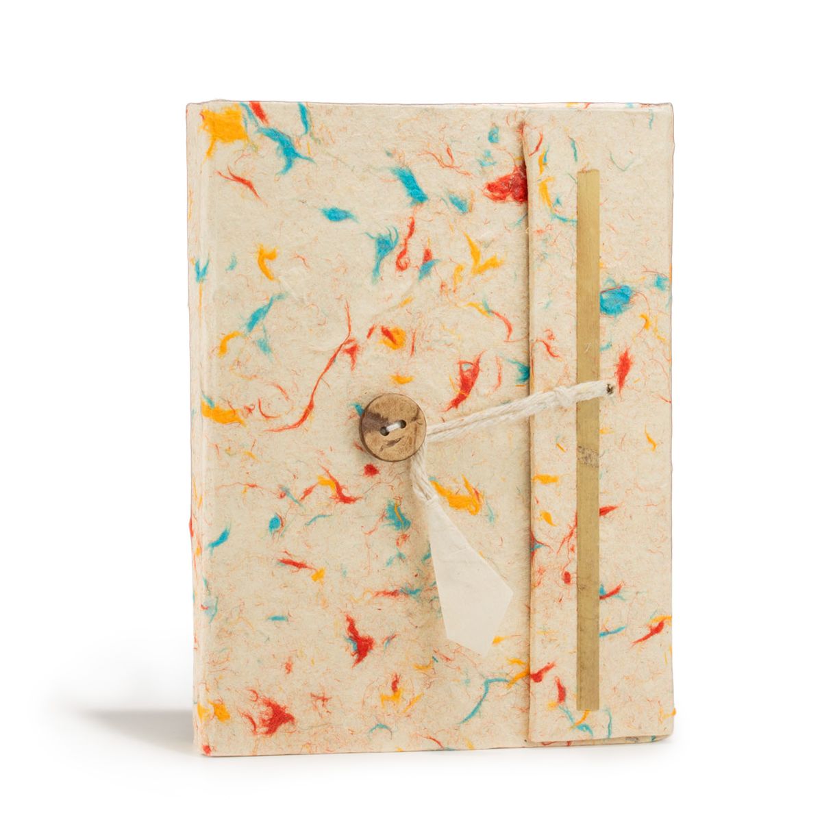 Caderno de algodão Lokta de cores sortidas, tamanho médio (15x12 cm) - 45 folhas