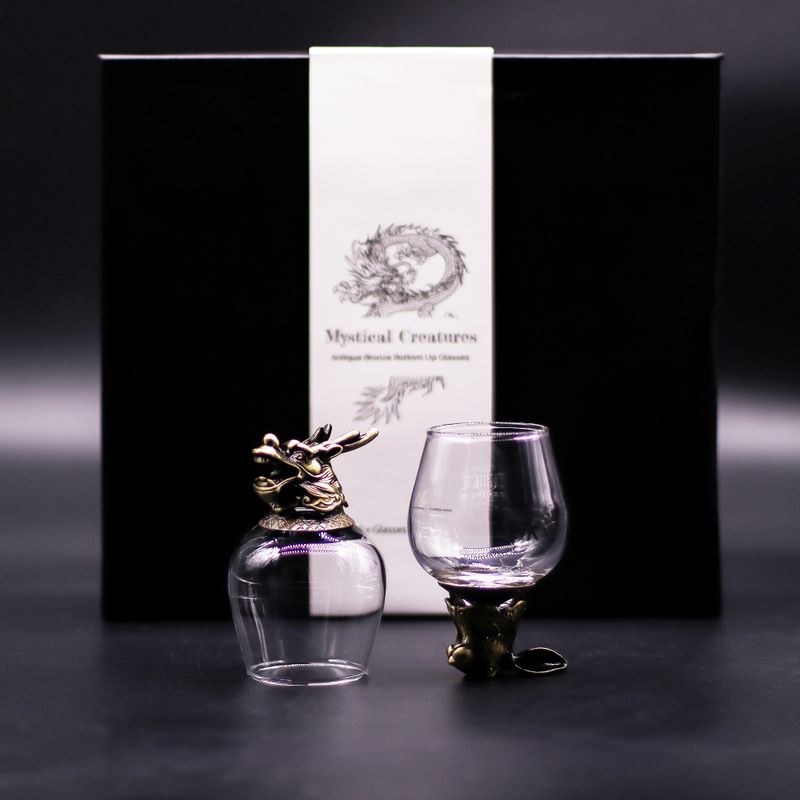 Gift Set of 6 Bottom Up Glasses (100ml) - Mystical Creatures