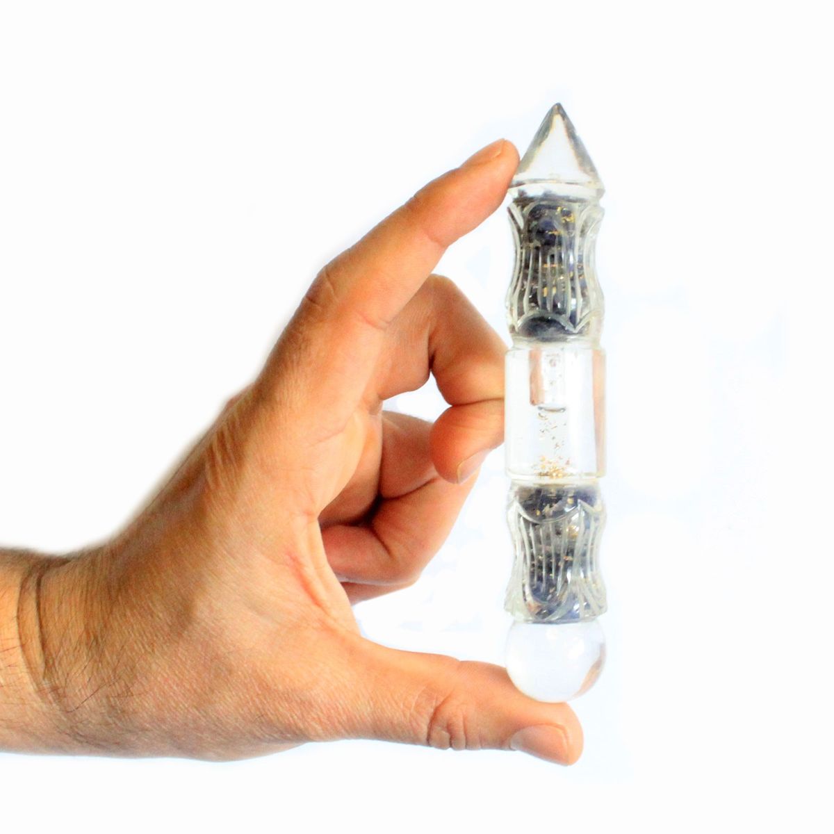 Orgonite-Água- 14 cm esculpida com Cobre e Pedras Preciosas