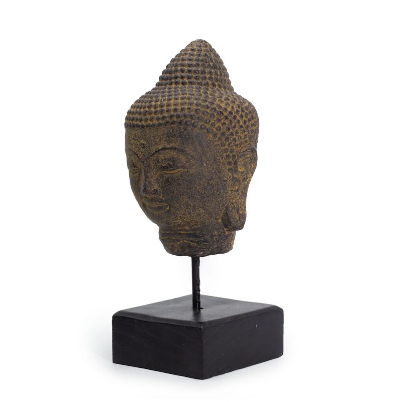 Tête de Bouddha sur Support - Gris