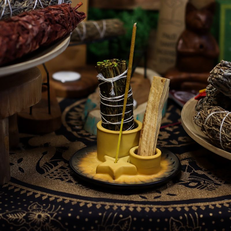 Support Palo Santo & Fumigation – Mandala Sable & Gris