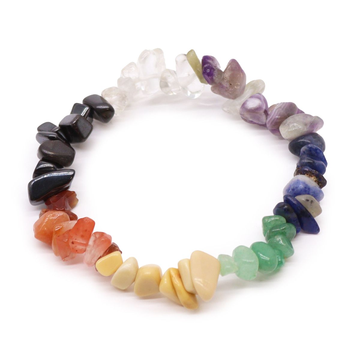 Pulseira com Fragmentos de Pedras Preciosas - Chakra