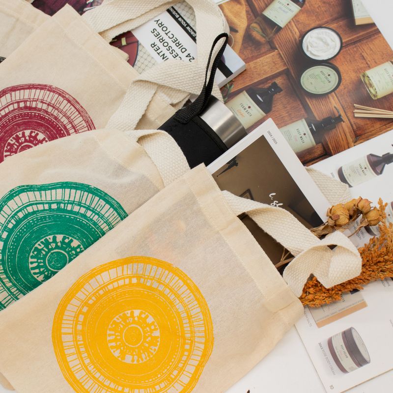 Iconic Mini Gift Tote Bag - Urban Mandala (4 assorted colours) - (25x20cm) - Natural 4oz