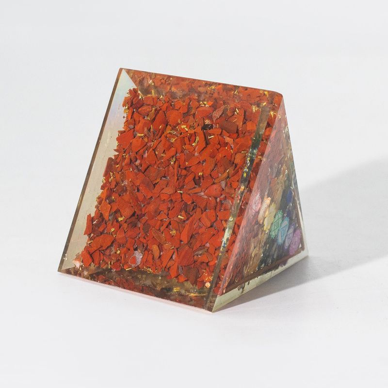 Med Organite Pyramids 7x6cm - Copper Bars - 7 Charkra Chips