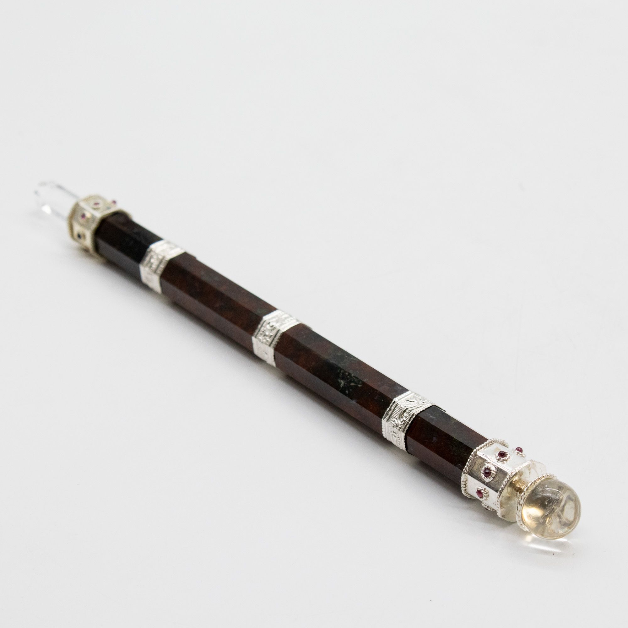Varita Bloodroot Soverign -Extra Largo Fancy Jasper Magic- Parte superior de bola de cristal - 26cm