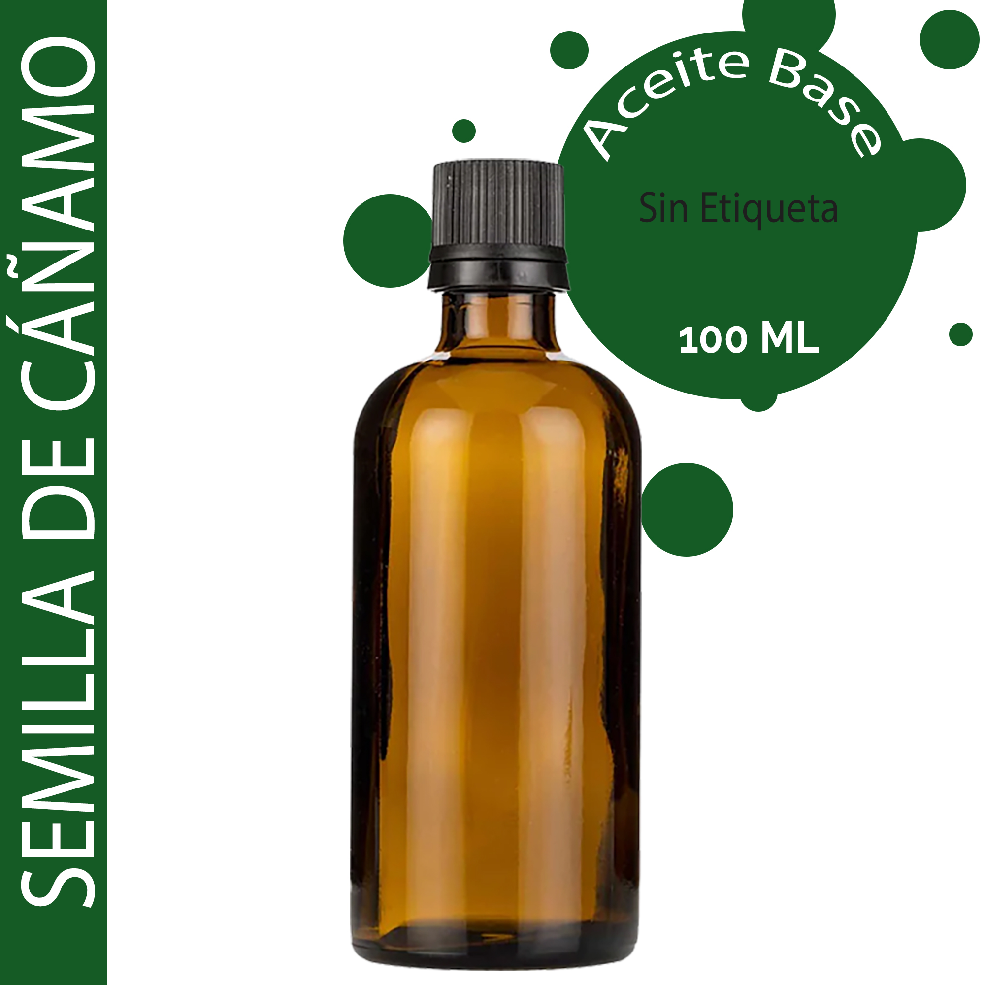 Aceite Base de Semilla de Cáñamo - 100ml - Sin etiquetar